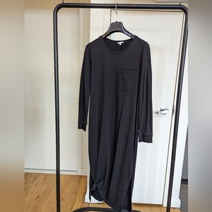 Cuyana black long sleeve pocket maxi dress size Small